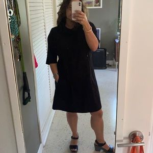 Black cowl neck dress